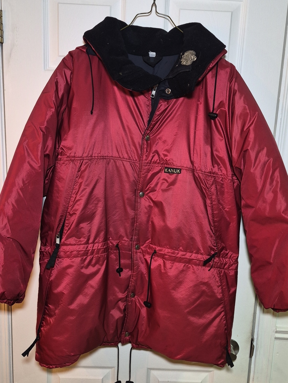 Kanuk Men's Red Insulated Puffer Coat with Hood